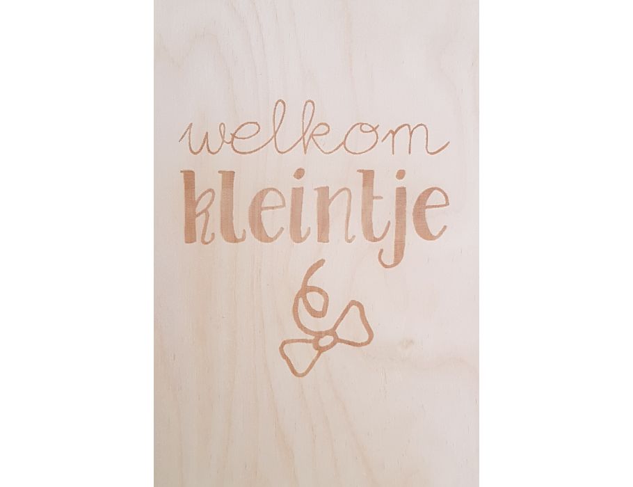 Set Houten briefkaarten - 107 Welkom kleintje